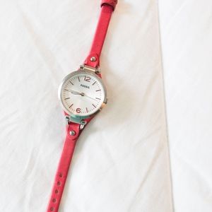 Fossil | Georgia Leather Watch, Pink